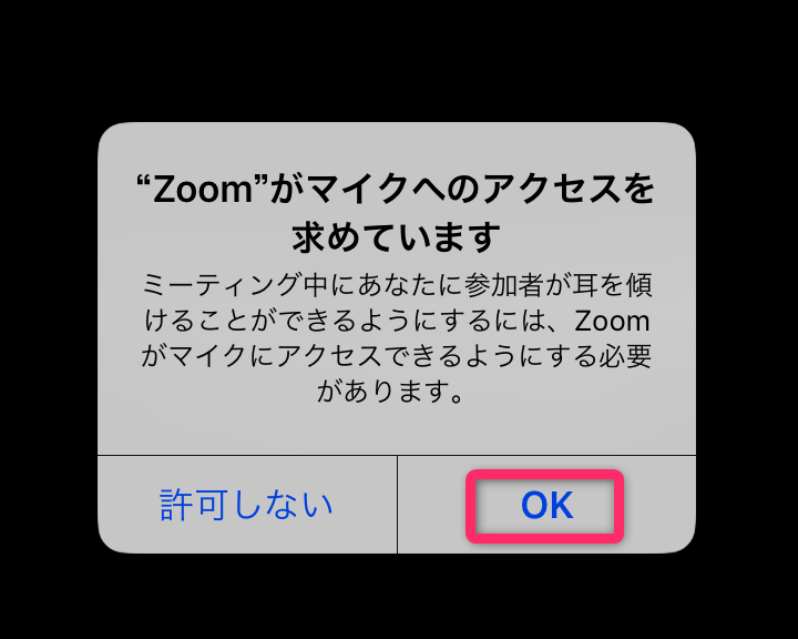 zoomマイクアクセス許可イメージ