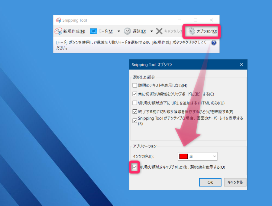 Snipping Toolオプションイメージ