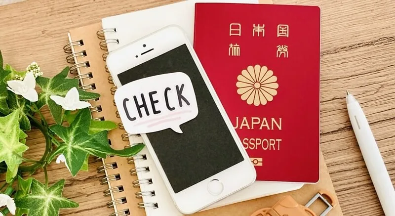 パスポートと申請書類確認イメージ