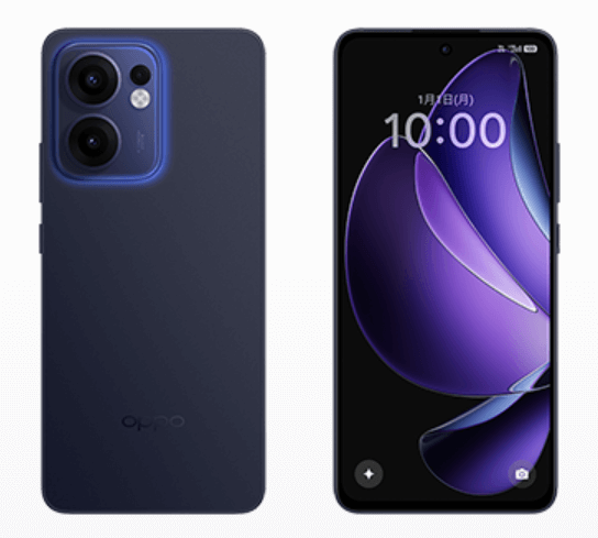 OPPO Reno13A 本体表面と裏面画像