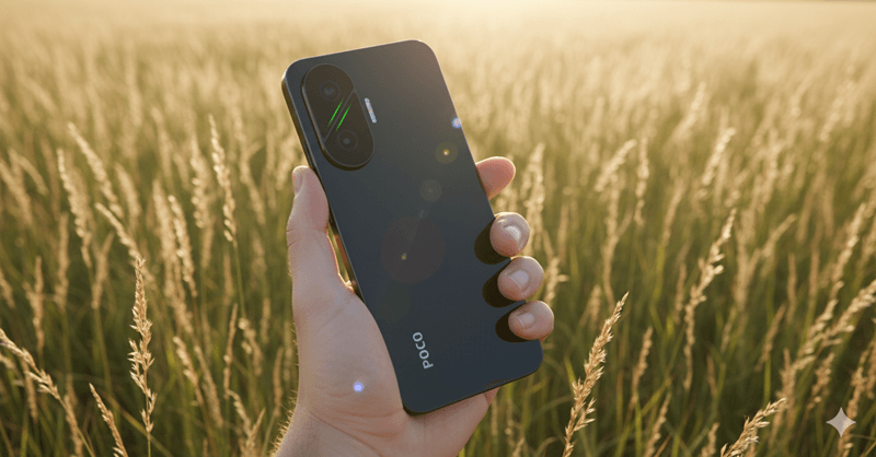 POCO F7を手に持つ画像イメージ