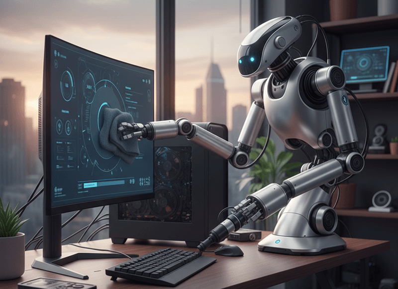 自動パソコン清掃ロボットイメージ