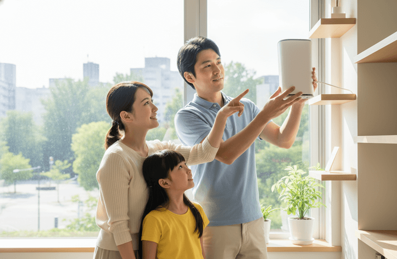 povo2.0 SIMカードを設置する場所を検討する写真