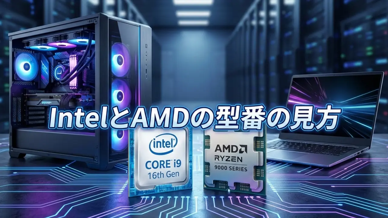 IntelとAMD RyzenのCPU型番の見方アイキャッチ画像