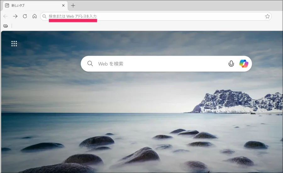 PC版 Edge 起動画面