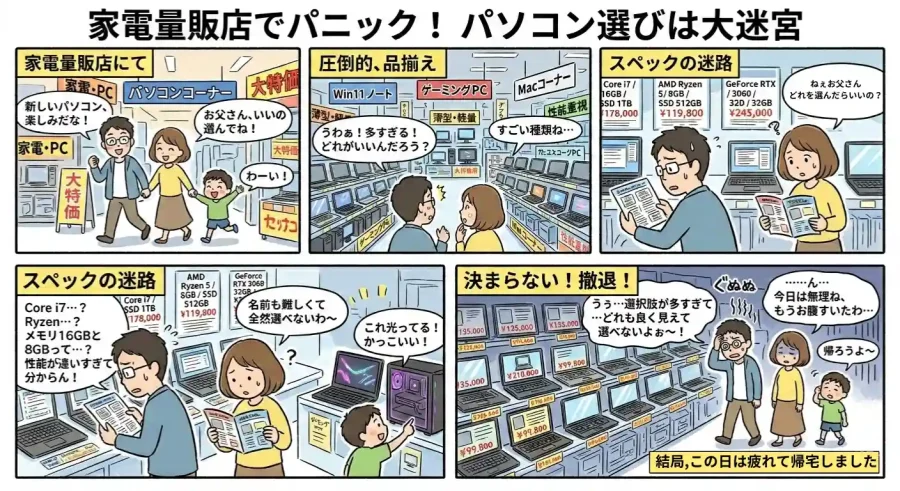 パソコン選びは大迷宮漫画