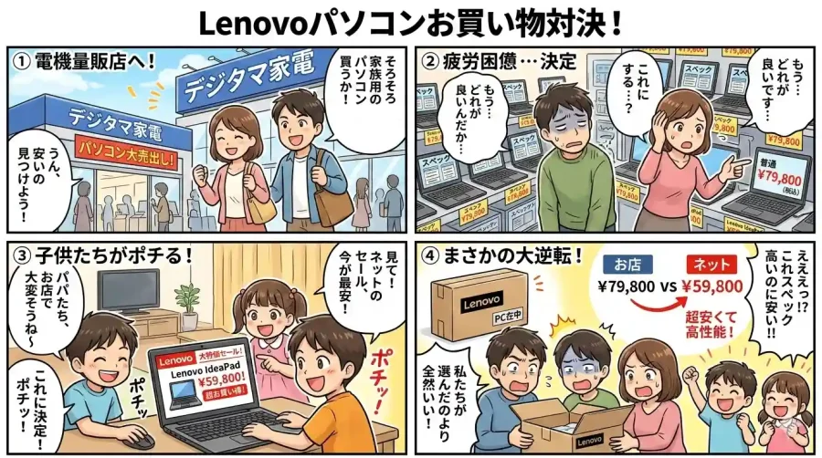パソコンはネットでセールを狙うのがお得漫画