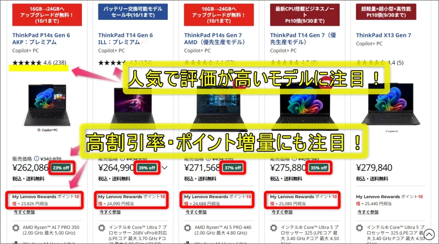 レノボセール製品狙い目画像